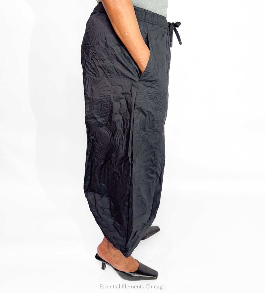 Rundholz Textured Cotton Trousers, Black - Essential Elements Chicago