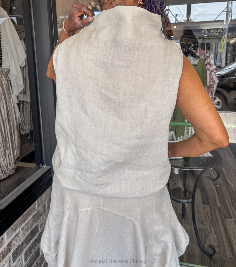 Saga Linen Cowl Top - Essential Elements Chicago