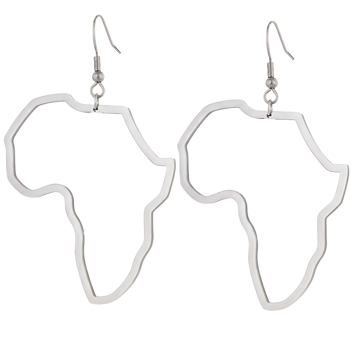 Satsuma Afri-Map Earrings, Silver - Essential Elements Chicago
