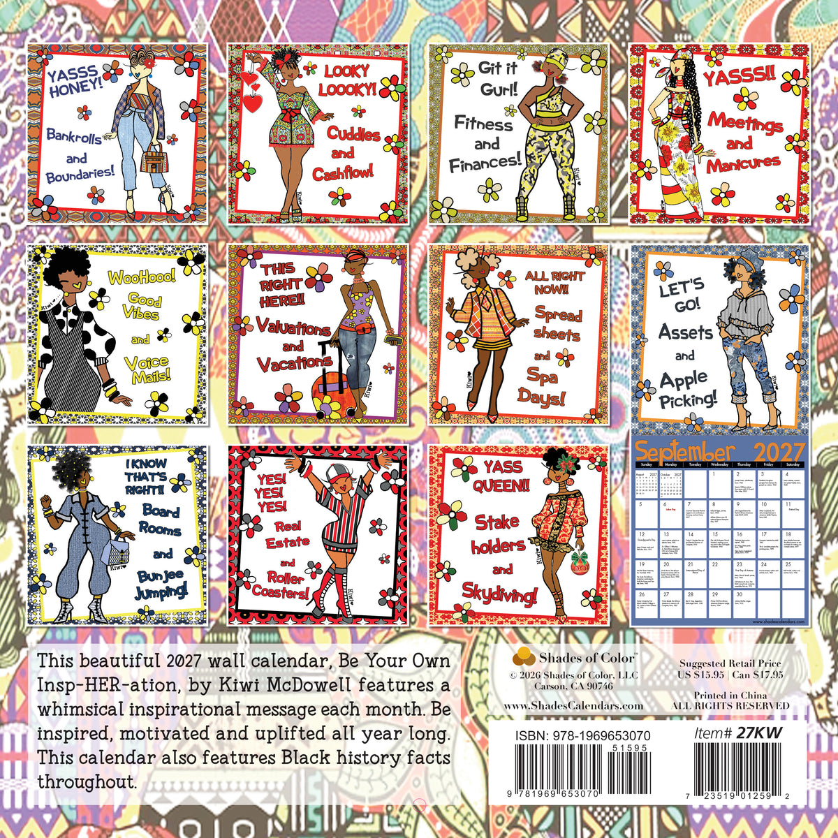 Shades of Color 2027 Wall Calendar