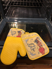 Shades of Color Oven Mitt & Potholder Set - Essential Elements Chicago