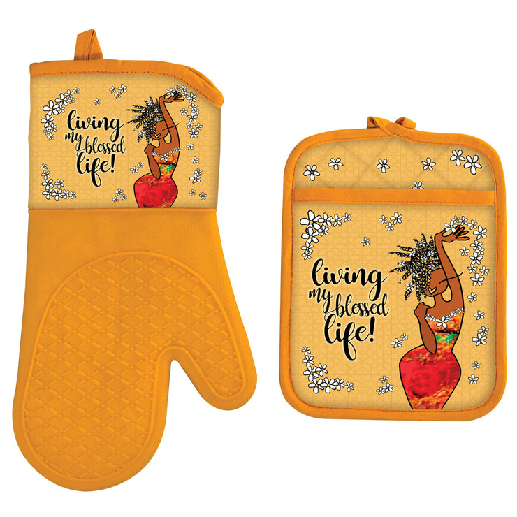 Shades of Color Oven Mitt & Potholder Set - Essential Elements Chicago