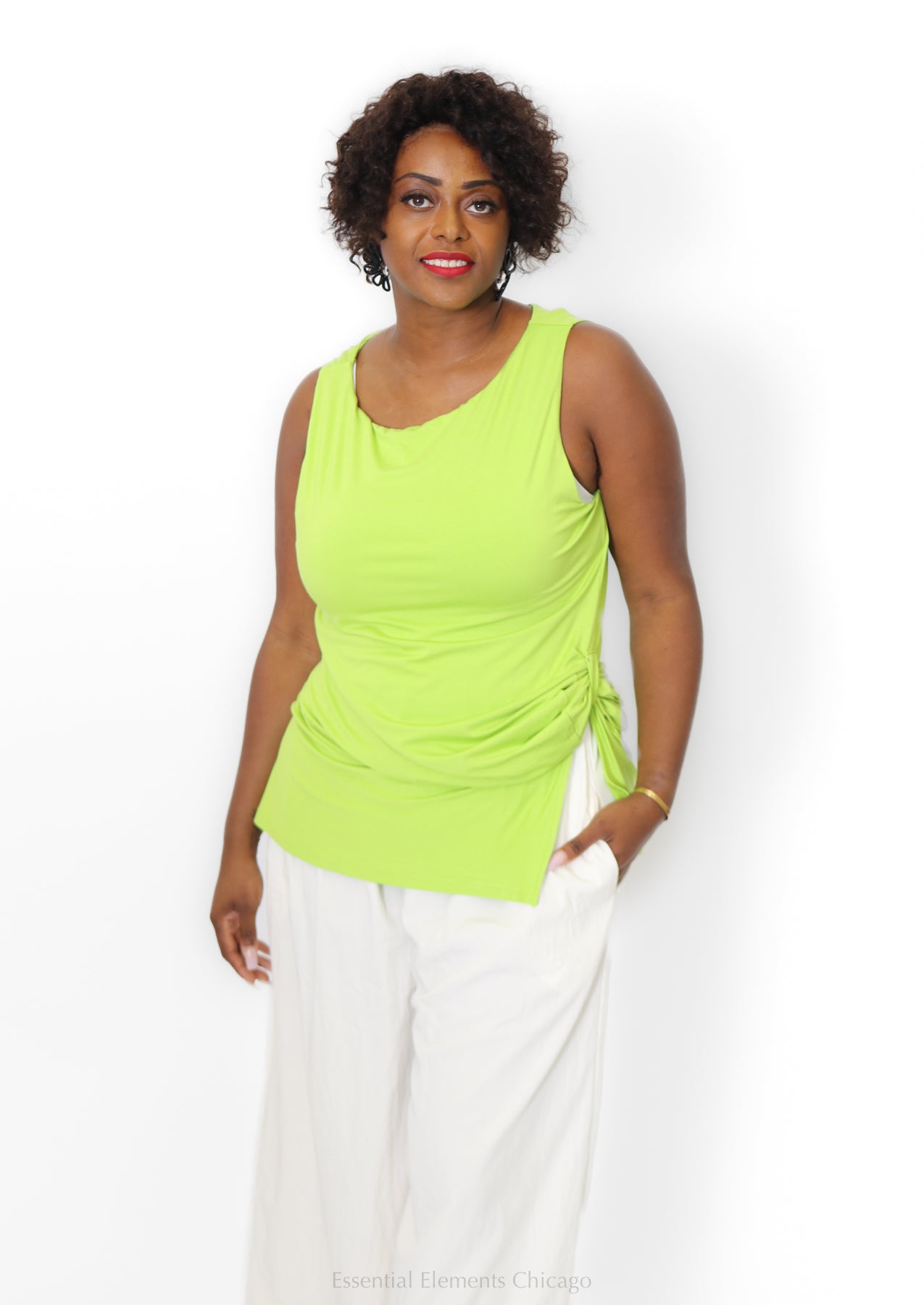 Side Slit Top, Lime - Essential Elements Chicago
