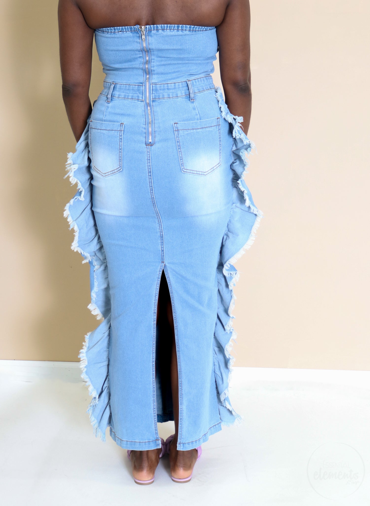 Side Talk Denim Dress - Essential Elements Chicago