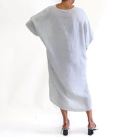 So Twisted Neutral Linen Dress - Essential Elements Chicago