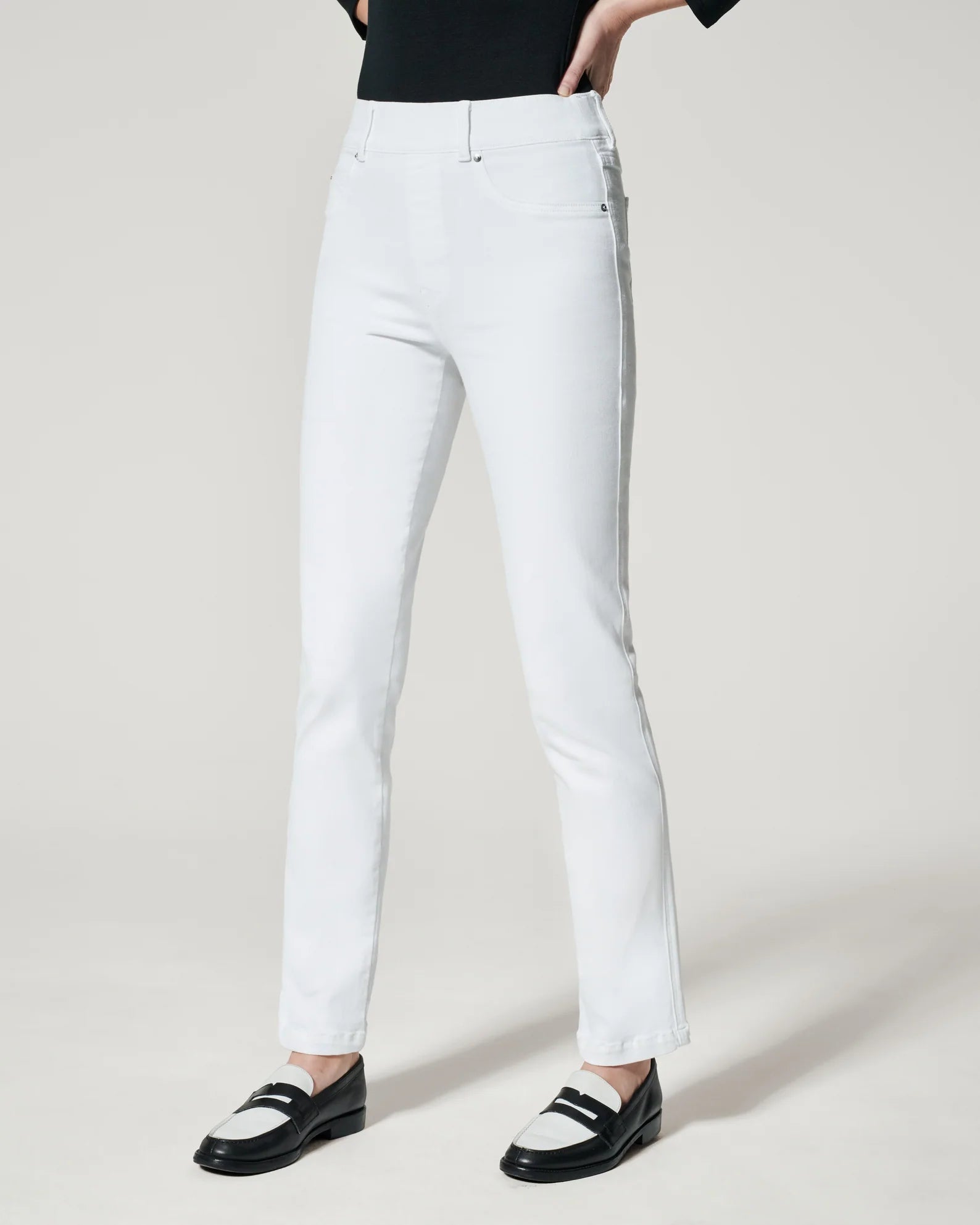 Spanx Straight Leg Jeans, White - Essential Elements Chicago