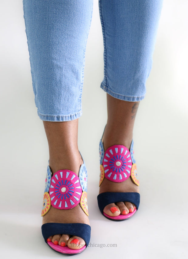 Spring Step Embroidery Sandal - Essential Elements Chicago