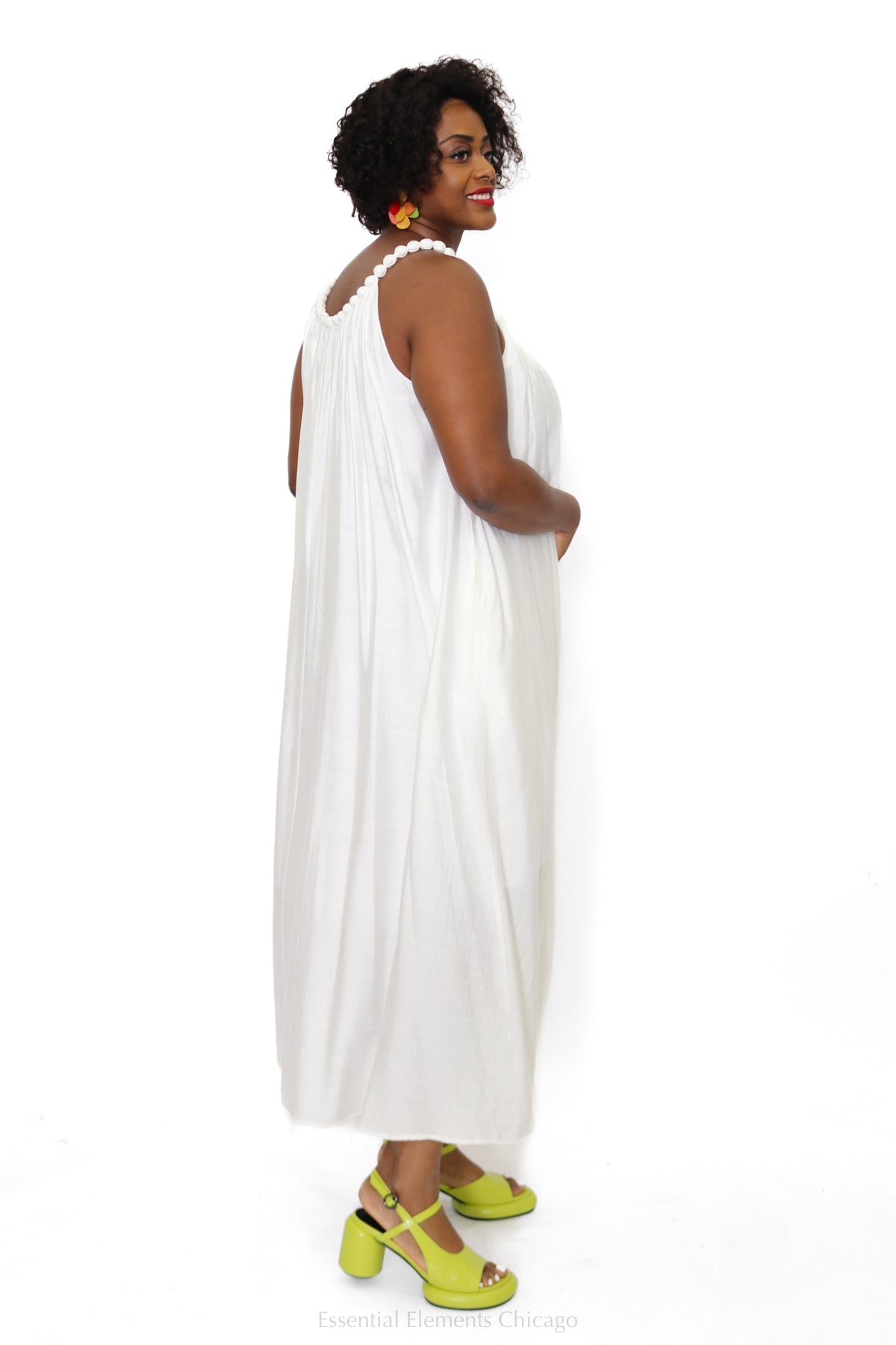 Summer Dress, White - Essential Elements Chicago