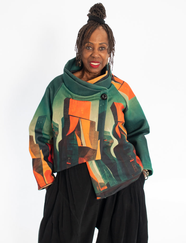 T by Transparente Printed Crop Jacket - Essential Elements Chicago