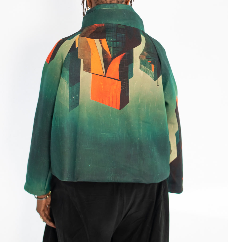 T by Transparente Printed Crop Jacket - Essential Elements Chicago