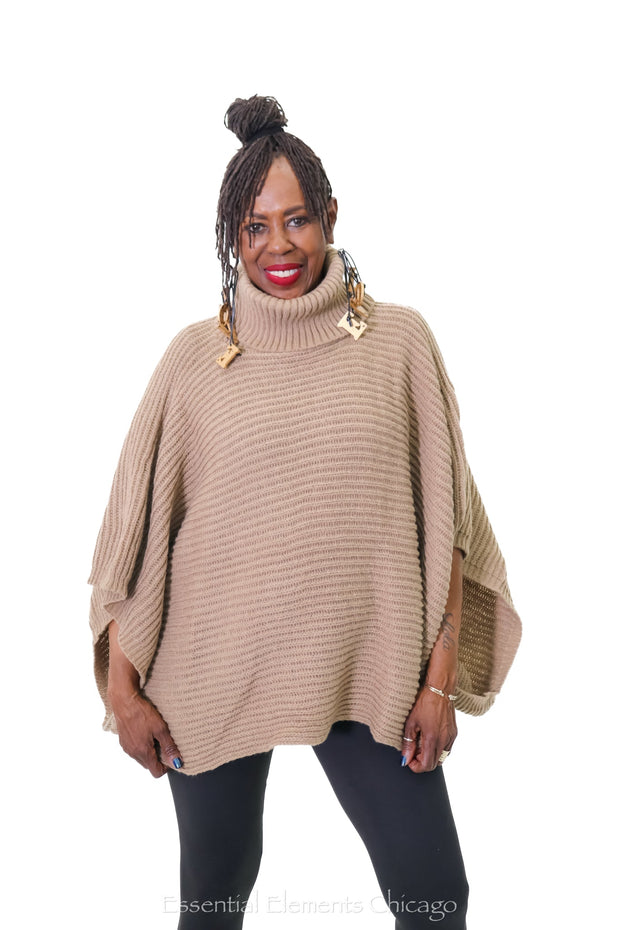 Taylor Turtleneck Poncho - Essential Elements Chicago