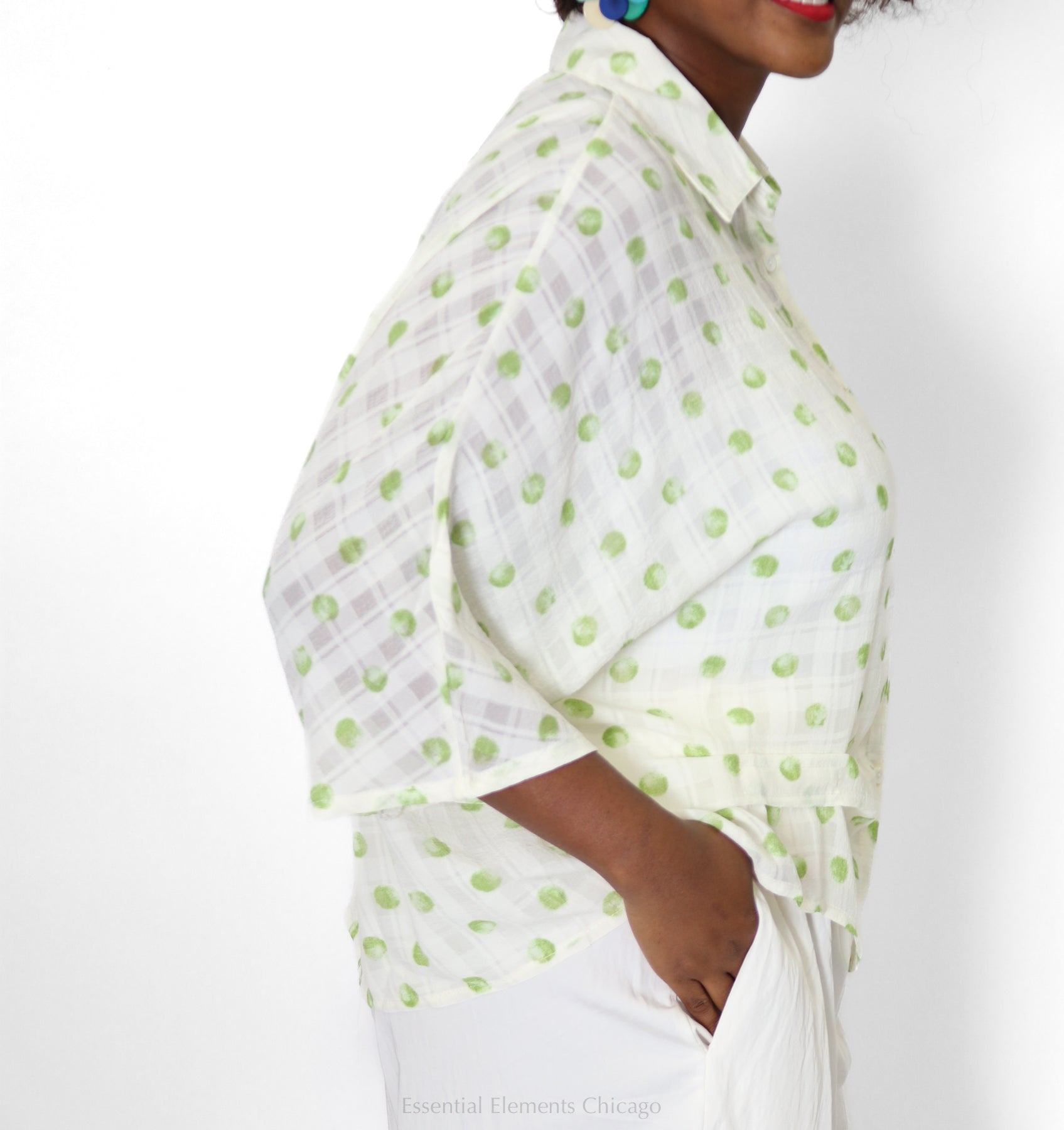 Textured Dot Top, Lime - Essential Elements Chicago