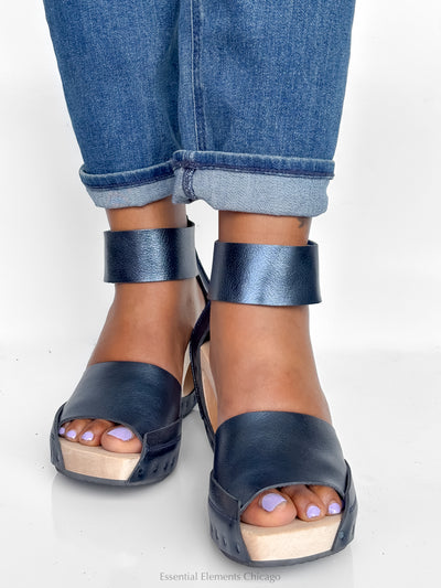 Trippen Gust Cutout Sandal, Navy - Essential Elements Chicago