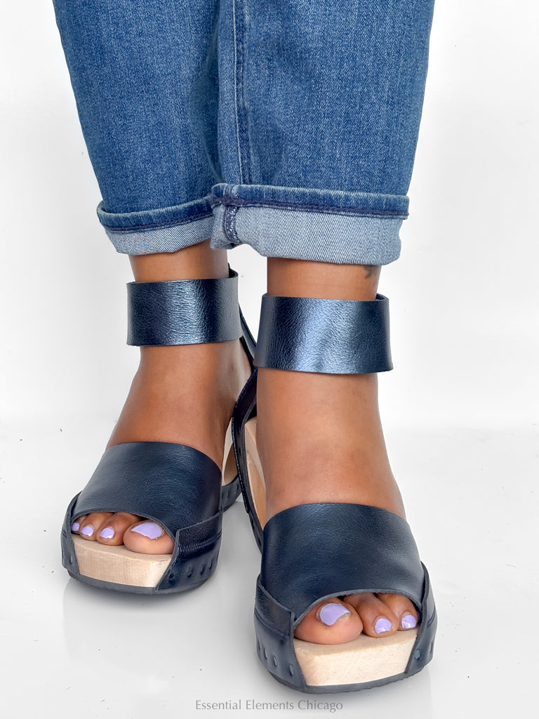 Trippen Gust Cutout Sandal, Navy - Essential Elements Chicago