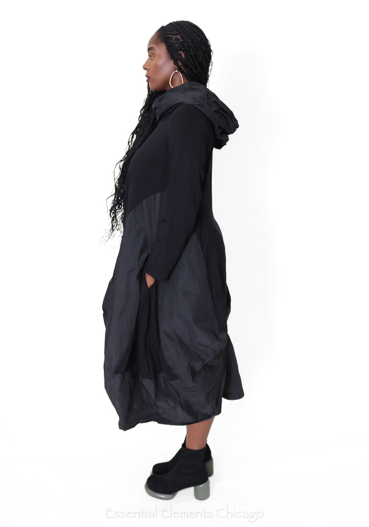 Zilberman Hooded Dress,Black - Essential Elements Chicago