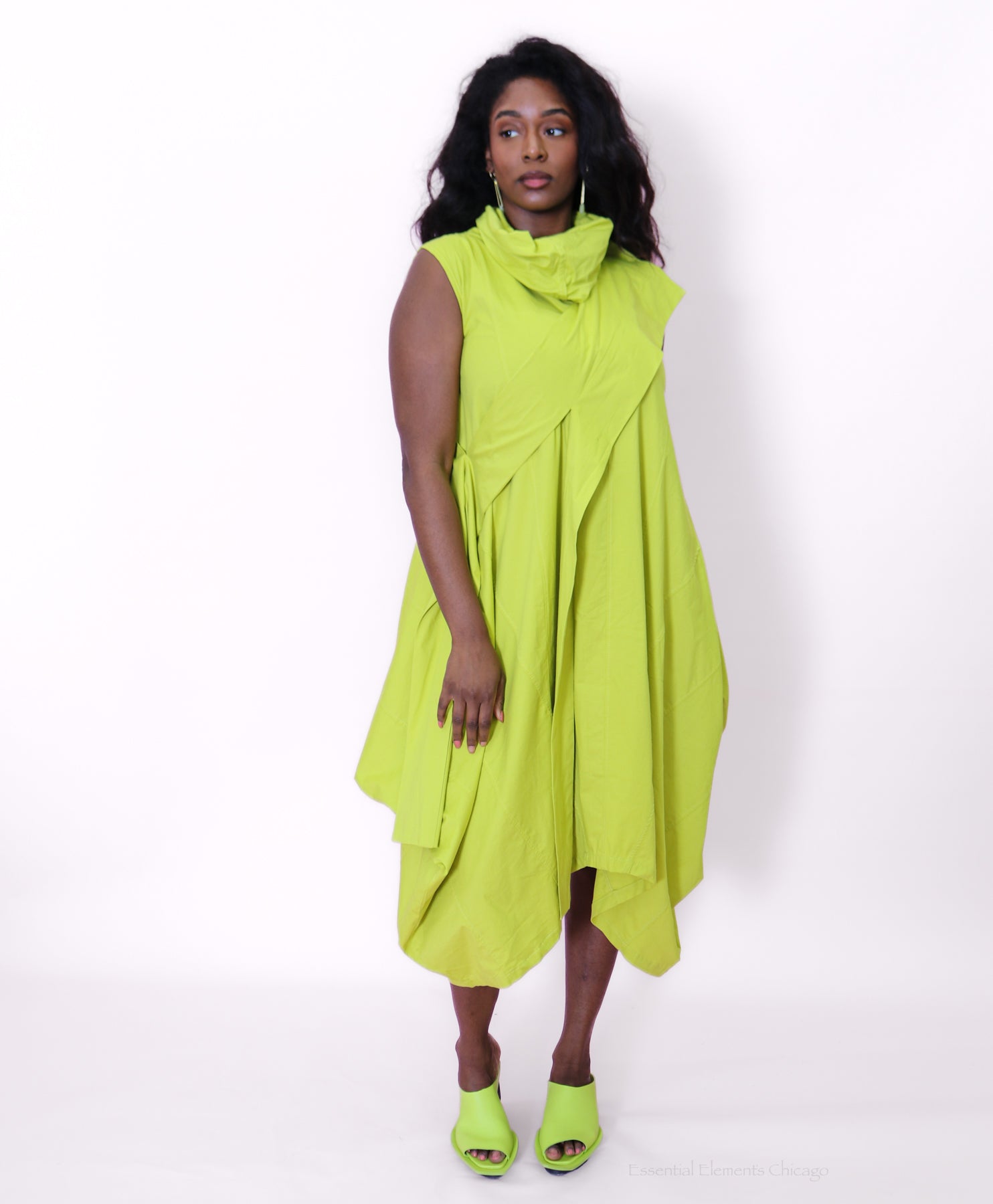 Zilberman Lemon Cowl Dress - Essential Elements Chicago