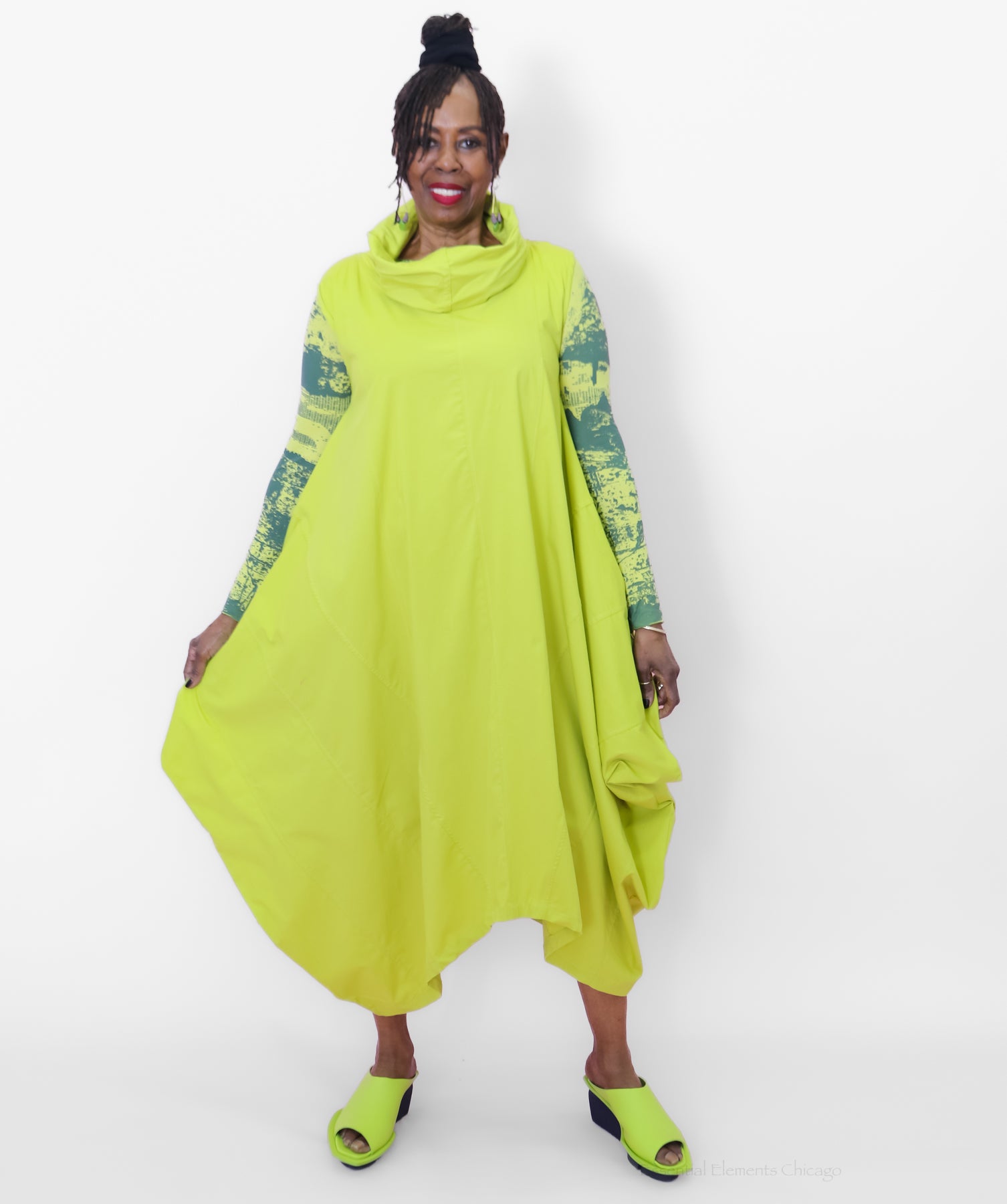 Zilberman Lemon Cowl Dress - Essential Elements Chicago