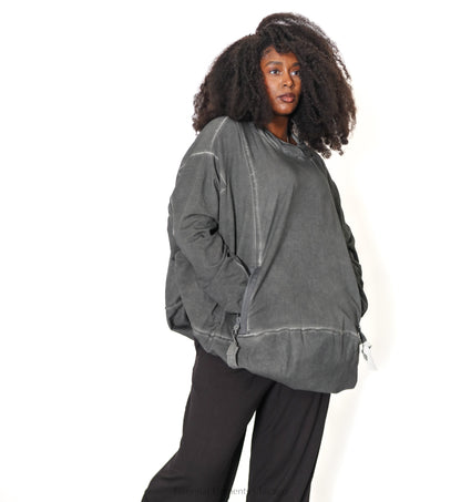 Zilberman Oversized Tunic, Anthracite - Essential Elements Chicago