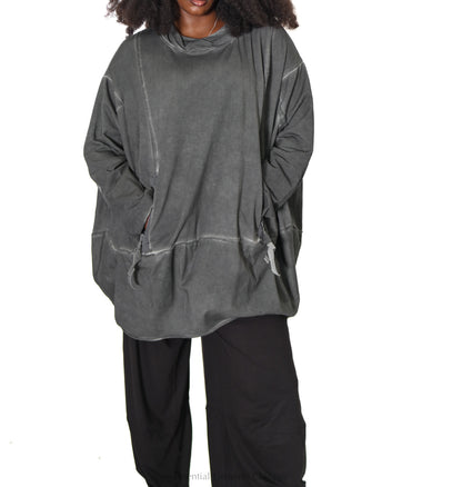 Zilberman Oversized Tunic, Anthracite - Essential Elements Chicago