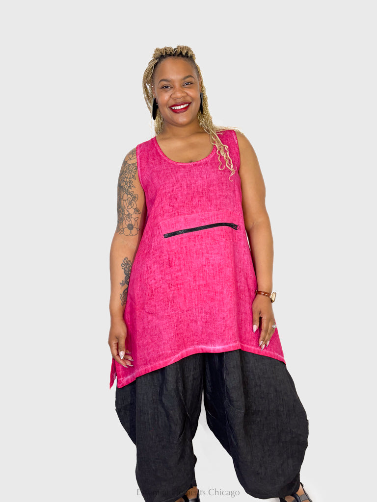 Zilberman Sleeveless Linen Tunic - Essential Elements Chicago