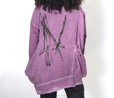 Zilberman Zippered Cowl Tunic, Purple - Essential Elements Chicago