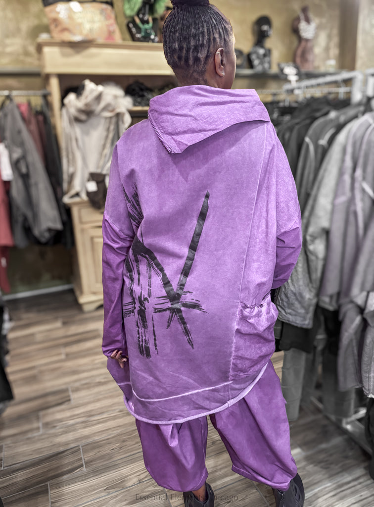 Zilberman Zippered Cowl Tunic, Purple - Essential Elements Chicago