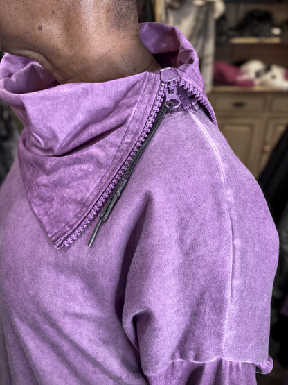 Zilberman Zippered Cowl Tunic, Purple - Essential Elements Chicago