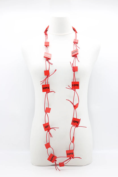 Jianhui Love Leatherette Chain Necklace, Red - Essential Elements Chicago