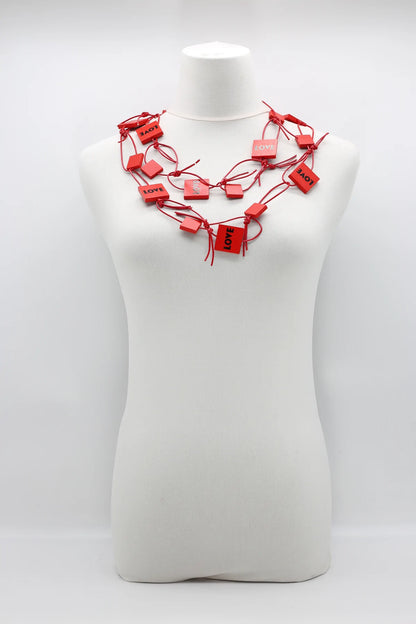 Jianhui Love Leatherette Chain Necklace, Red - Essential Elements Chicago